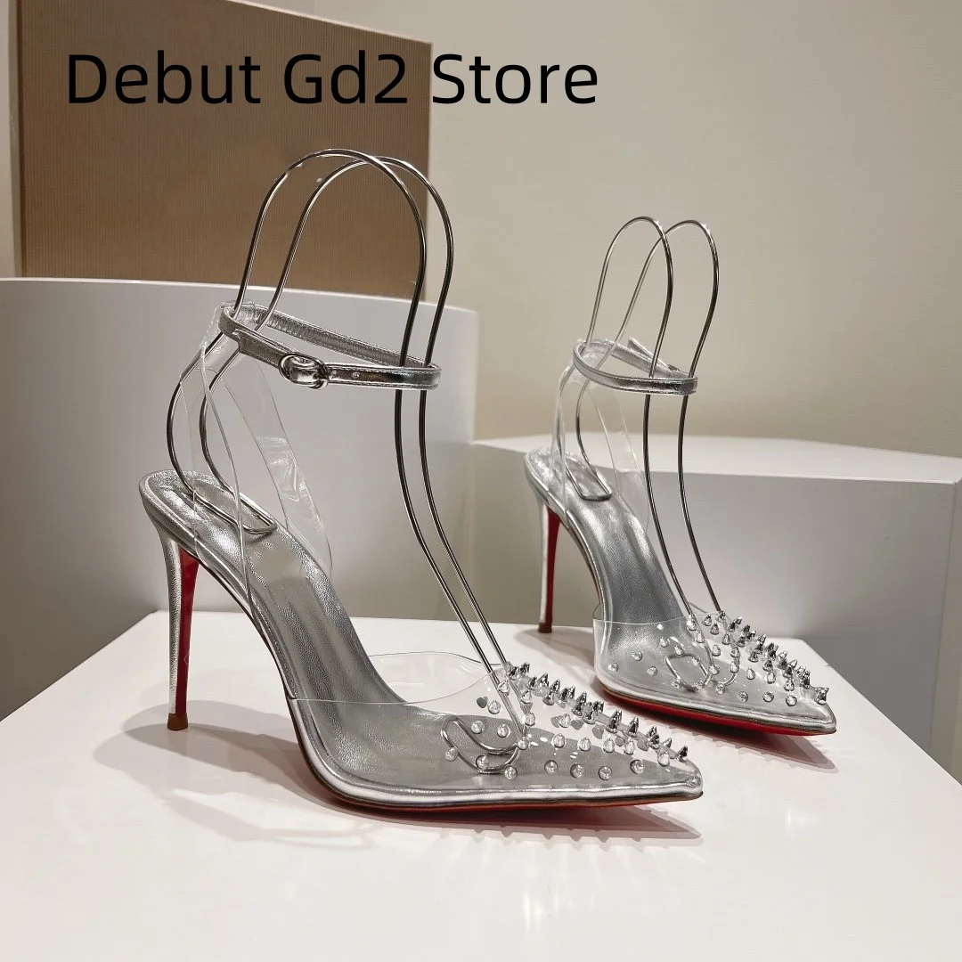 Top Quality 2024 New Thin Heel Transparent High Heel Shoes with Rivet Decoration, Hollow Straight Line High Heel Sandals
Top Quality 2024 New Thin Heel Transparent High Heel Shoes with Rivet Decoration, Hollow Straight Line High Heel Sandals
