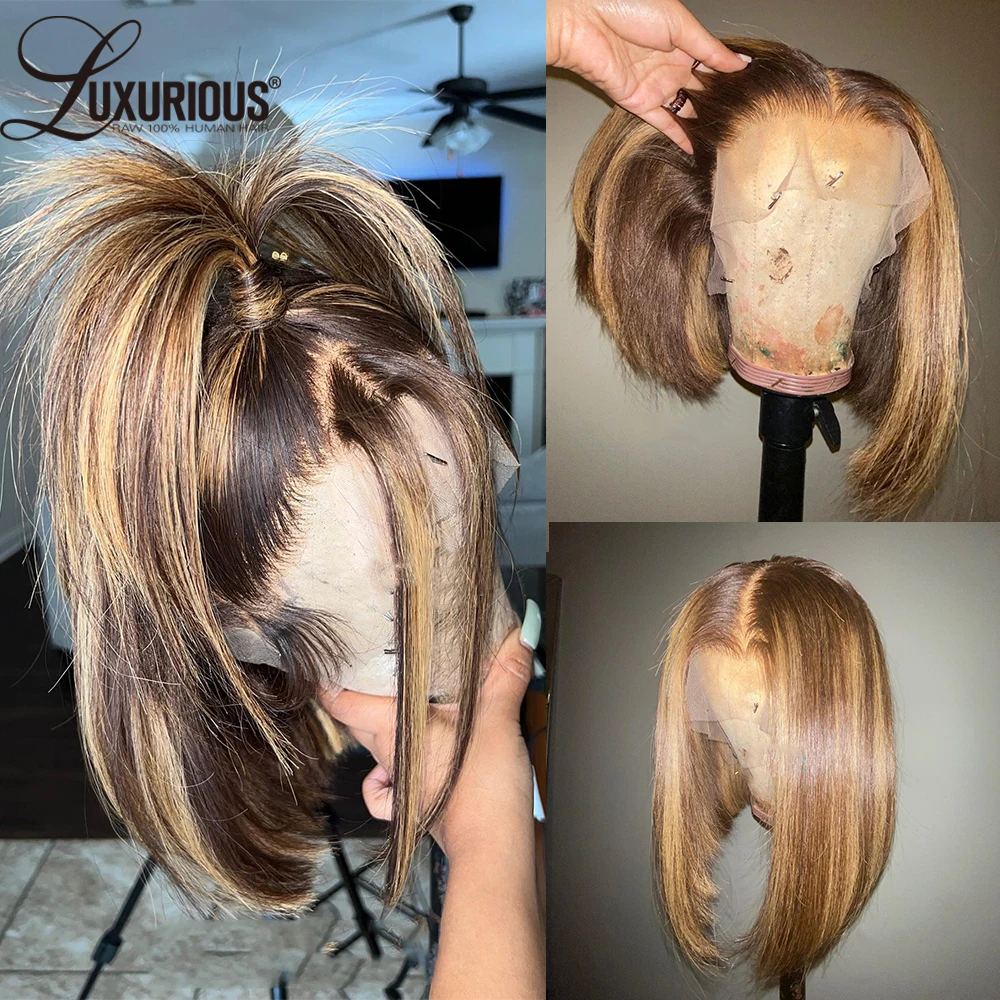 Glueless Highlight Colored Lace Wigs Human Hair Honey Blonde Lace Front Human Hair Wig Pre Plucked 250% 4/27 Lace Closure Wigs
Glueless Highlight Colored Lace Wigs Human Hair Honey Blonde Lace Front Human Hair Wig Pre Plucked 250% 4/27 Lace Closure Wigs