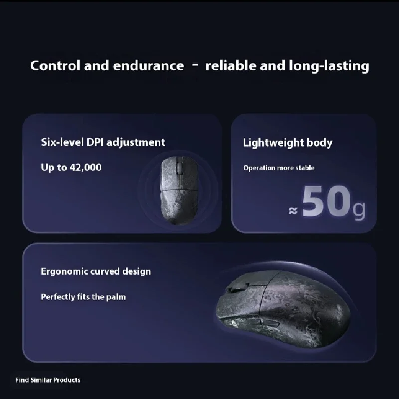 IPI Qi Pro Gaming Mouse Carbon Fibre 3Mode Nordic52840 Paw3950 E-sports Mouse Lightweight Ergonomic Custom Gamer Accessories
IPI Qi Pro Gaming Mouse Carbon Fibre 3Mode Nordic52840 Paw3950 E-sports Mouse Lightweight Ergonomic Custom Gamer Accessories