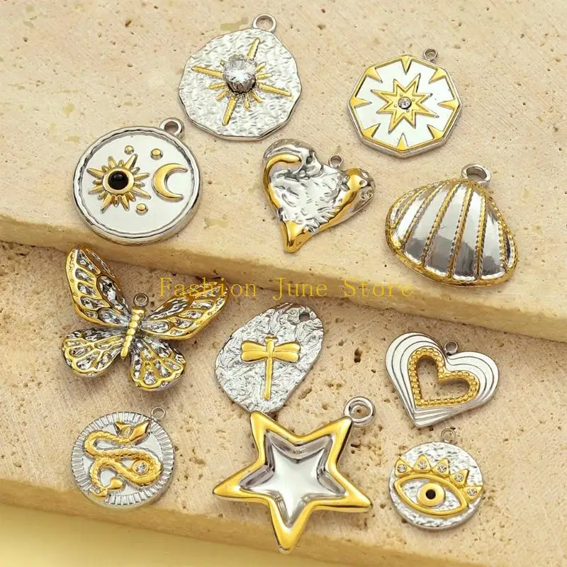 N5KA Modern Two Tone Star Heart Butterfly Bees Pendant Stainless Steel Necklace Charm 11 Distinct Styles Lightweight 4g Design
N5KA Modern Two Tone Star Heart Butterfly Bees Pendant Stainless Steel Necklace Charm 11 Distinct Styles Lightweight 4g Design