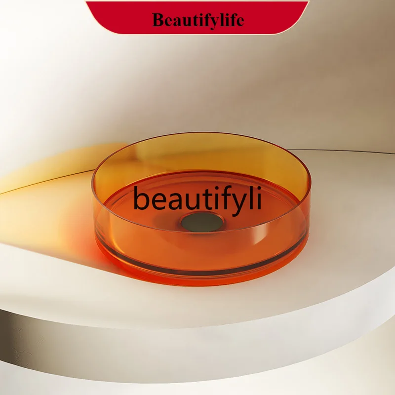 B185 Color transparent resin countertop basin, small size household wash face basin, bathroom wash basin
B185 Color transparent resin countertop basin, small size household wash face basin, bathroom wash basin