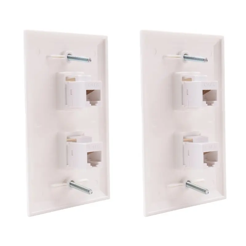 A98E-2 Port Ethernet Wall Plate, Cat6 Female To Female Wall Jack RJ45 Keystone Inline Coupler Wall Outlet, White
A98E-2 Port Ethernet Wall Plate, Cat6 Female To Female Wall Jack RJ45 Keystone Inline Coupler Wall Outlet, White