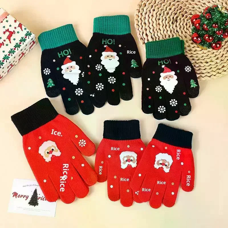 Christmas Cartoon Knitted Gloves Santa Claus Print Gloves Winter Warm Touchscreen Gloves For Kids Adults Xmas Gift
Christmas Cartoon Knitted Gloves Santa Claus Print Gloves Winter Warm Touchscreen Gloves For Kids Adults Xmas Gift