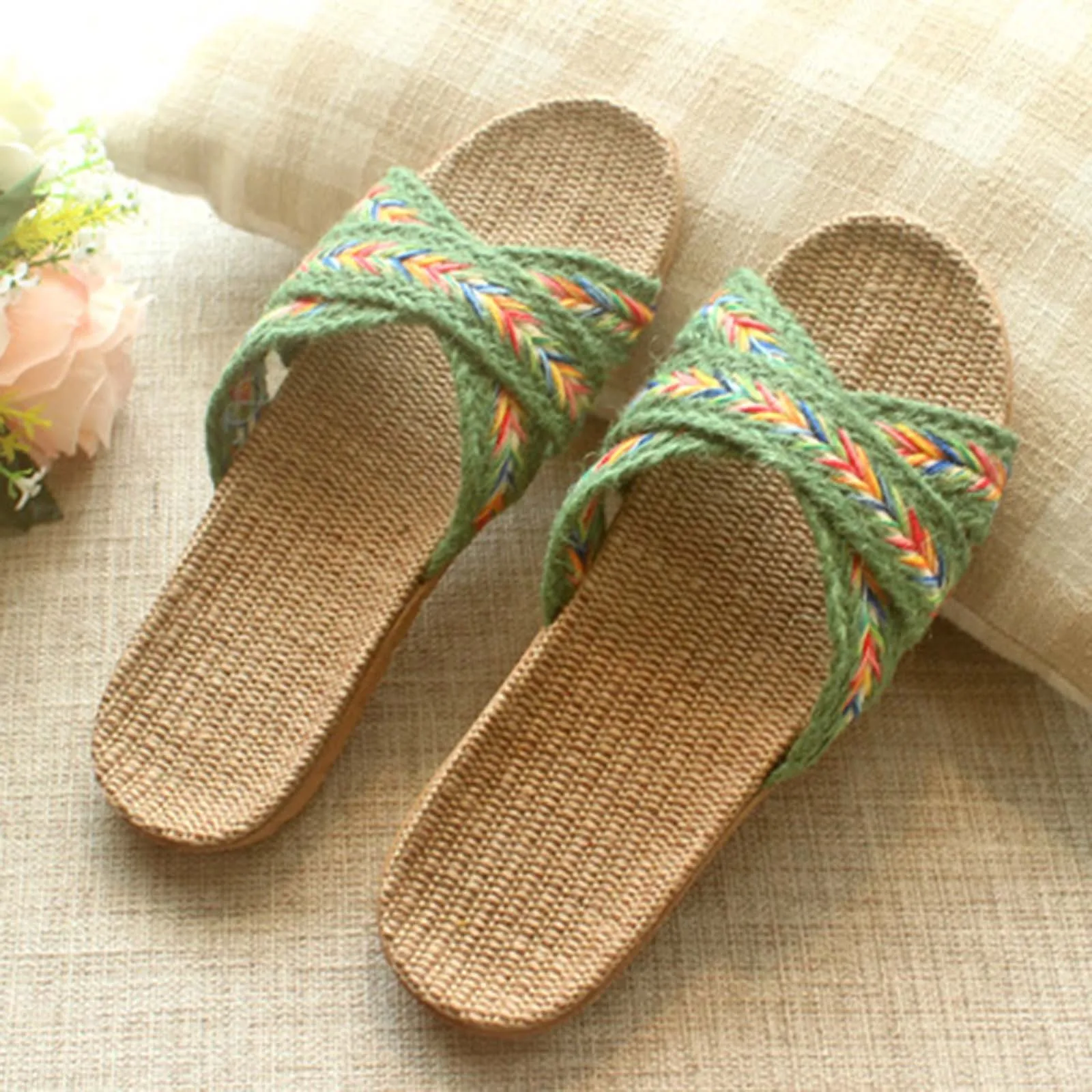 Breathable Handmade Linen Floral Pattern Bohemian Female Outdoor Beach Shoes Comfortbale Home Slippers
Breathable Handmade Linen Floral Pattern Bohemian Female Outdoor Beach Shoes Comfortbale Home Slippers