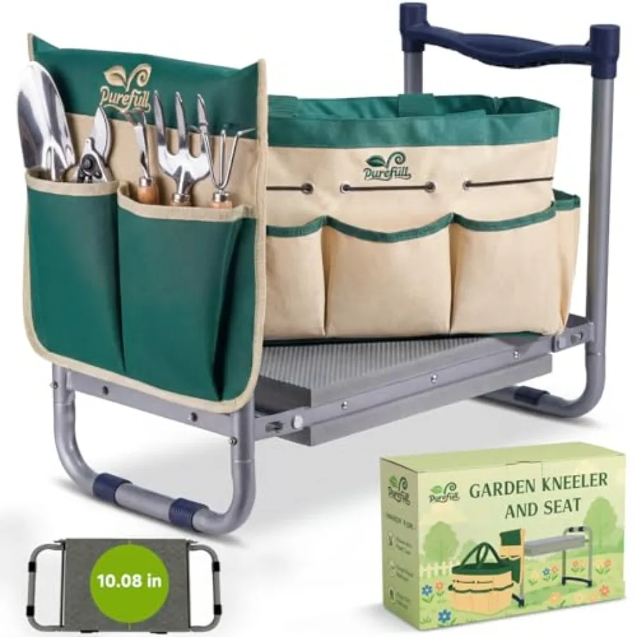 2-in-1 Garden Kneeler and Work Seat for Outdoor Use, Heavy-Duty Steel Frame with Wider Thicker EVA Pad in Green, Foldable Porta
2-in-1 Garden Kneeler and Work Seat for Outdoor Use, Heavy-Duty Steel Frame with Wider Thicker EVA Pad in Green, Foldable Porta
