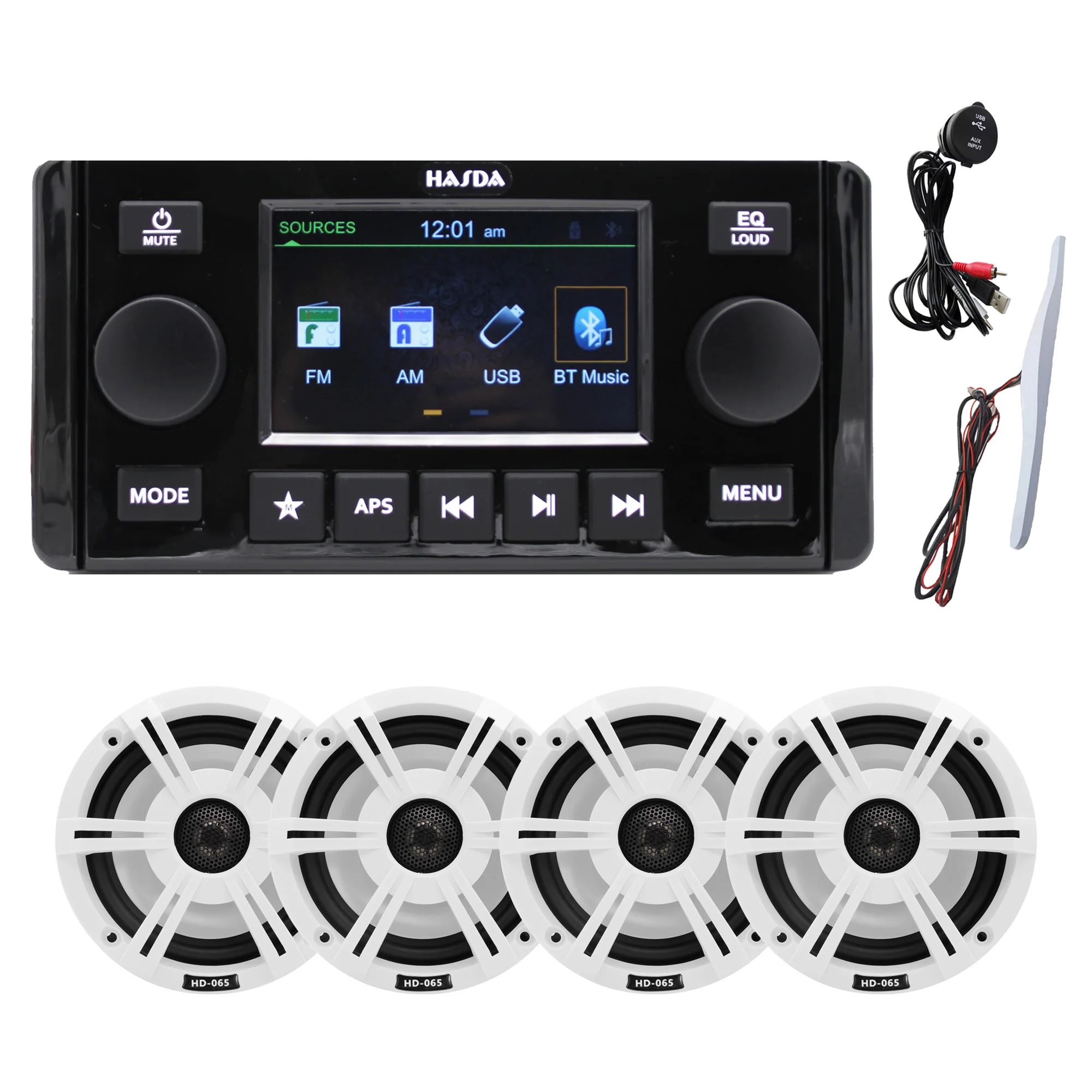 HASDA Водонепроницаемые морские 6,5-дюймовые колонки H-065W * 4 + Bluetooth-радио MP3 H-401 + USB-кабель даты + костюм антенны
HASDA Водонепроницаемые морские 6,5-дюймовые колонки H-065W * 4 + Bluetooth-радио MP3 H-401 + USB-кабель даты + костюм антенны