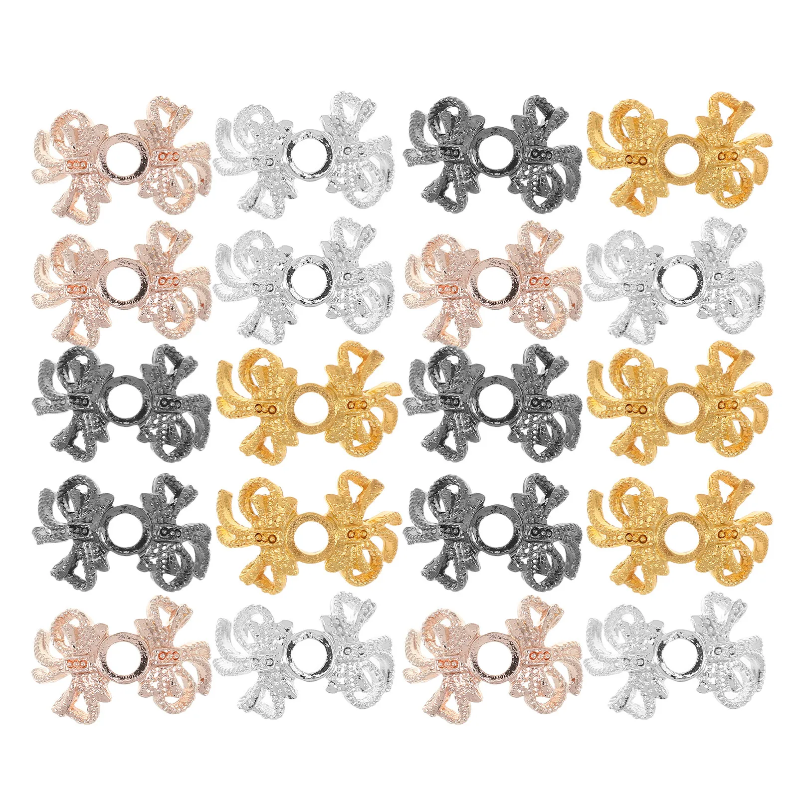 20Pcs Bowknot Spacer Bead Caps Hollow Bow Metal Alloy Bead End Caps Decorative Jewelry Making Supplies for Bracelets Necklaces
20Pcs Bowknot Spacer Bead Caps Hollow Bow Metal Alloy Bead End Caps Decorative Jewelry Making Supplies for Bracelets Necklaces