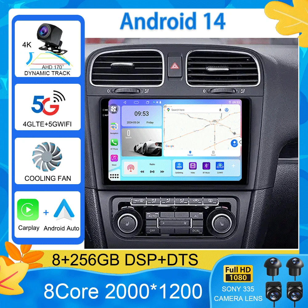 Android 14 Car Radio For Volkswagen Golf 6 2008-2016 Multimedia Video Player GPS Stereo Navigation No 2din 2 din dvd
Android 14 Car Radio For Volkswagen Golf 6 2008-2016 Multimedia Video Player GPS Stereo Navigation No 2din 2 din dvd