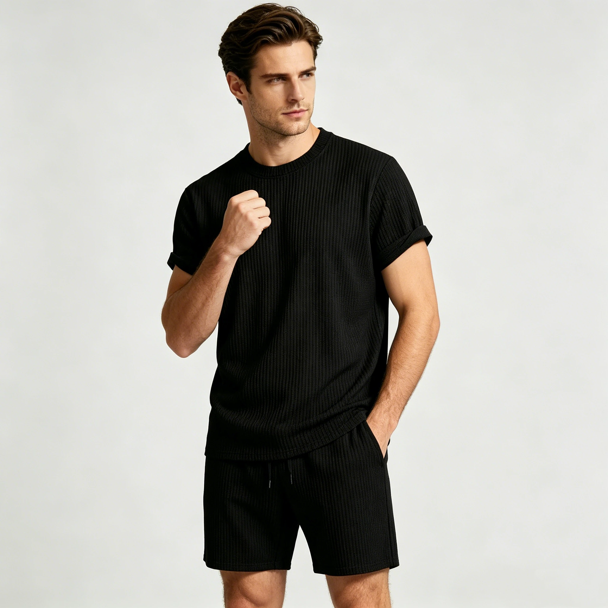 Mens 2 Piece Beach Vacation Set Round Neck Short Sleeved Shirts Top And Shorts Suit Comfortable Cotton Outfits Man Clothes
Mens 2 Piece Beach Vacation Set Round Neck Short Sleeved Shirts Top And Shorts Suit Comfortable Cotton Outfits Man Clothes