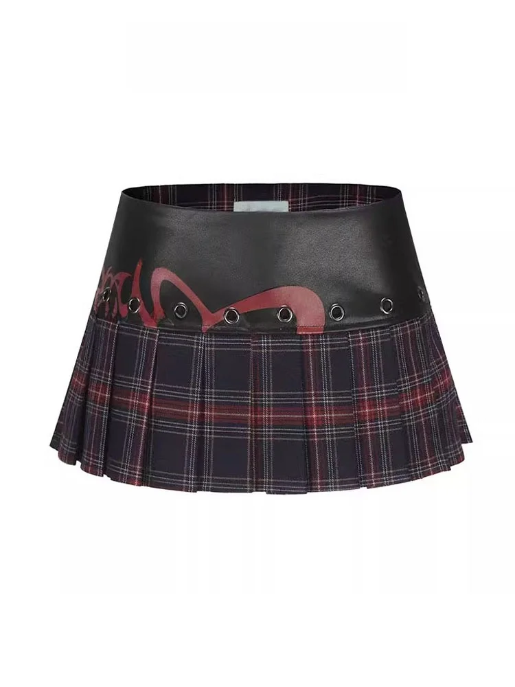 Y2K Spicy Girl Leather Patchwork Ultra-ort Skirt Women's Spring Summer Retro with Built-In Se Pants Low Waist Gingham S...
Y2K Spicy Girl Leather Patchwork Ultra-ort Skirt Women's Spring Summer Retro with Built-In Se Pants Low Waist Gingham S...