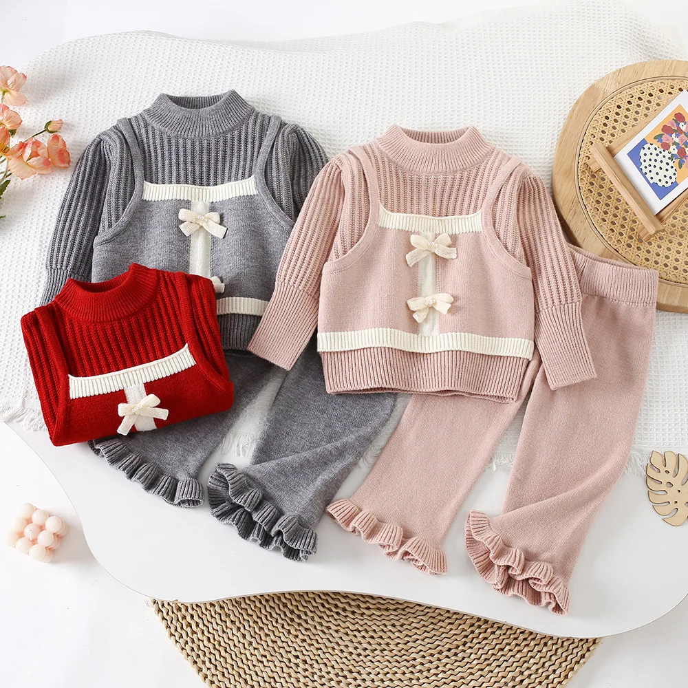 Girls Knitted Clothes Sets Autumn Winter Children Woolen Jersey Sweaters Tops Pants 2pcs Princess Suit For Baby Outfits Kids 6Y
Girls Knitted Clothes Sets Autumn Winter Children Woolen Jersey Sweaters Tops Pants 2pcs Princess Suit For Baby Outfits Kids 6Y