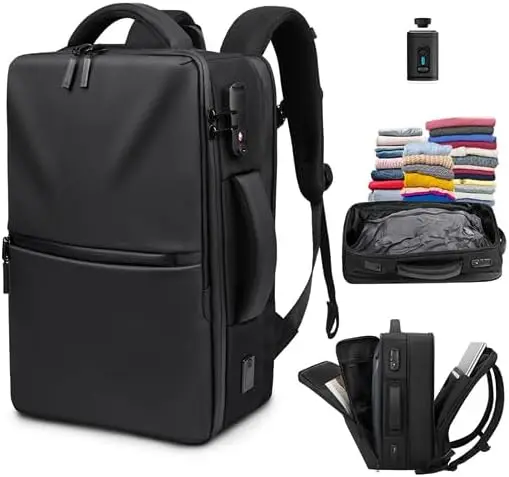 Vacuum Travel Backpack, 40-70L Expandable Carry-On, TSA Lock, USB Port, Fits 19" Laptop for Business & International Travel
Vacuum Travel Backpack, 40-70L Expandable Carry-On, TSA Lock, USB Port, Fits 19" Laptop for Business & International Travel
