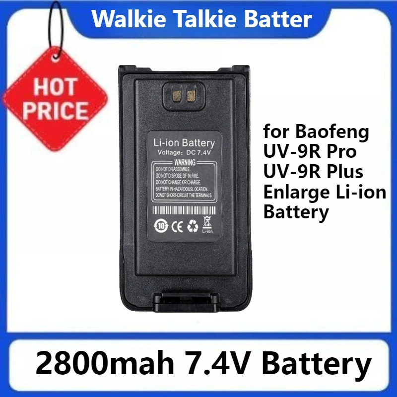 For Baofeng UV-9R Pro UV-9R Plus Enlarge Li-ion Batteries Type-C Charging BL-9 GMRS-9R Radio Replacement Li-ion Battery 2800mAh
For Baofeng UV-9R Pro UV-9R Plus Enlarge Li-ion Batteries Type-C Charging BL-9 GMRS-9R Radio Replacement Li-ion Battery 2800mAh