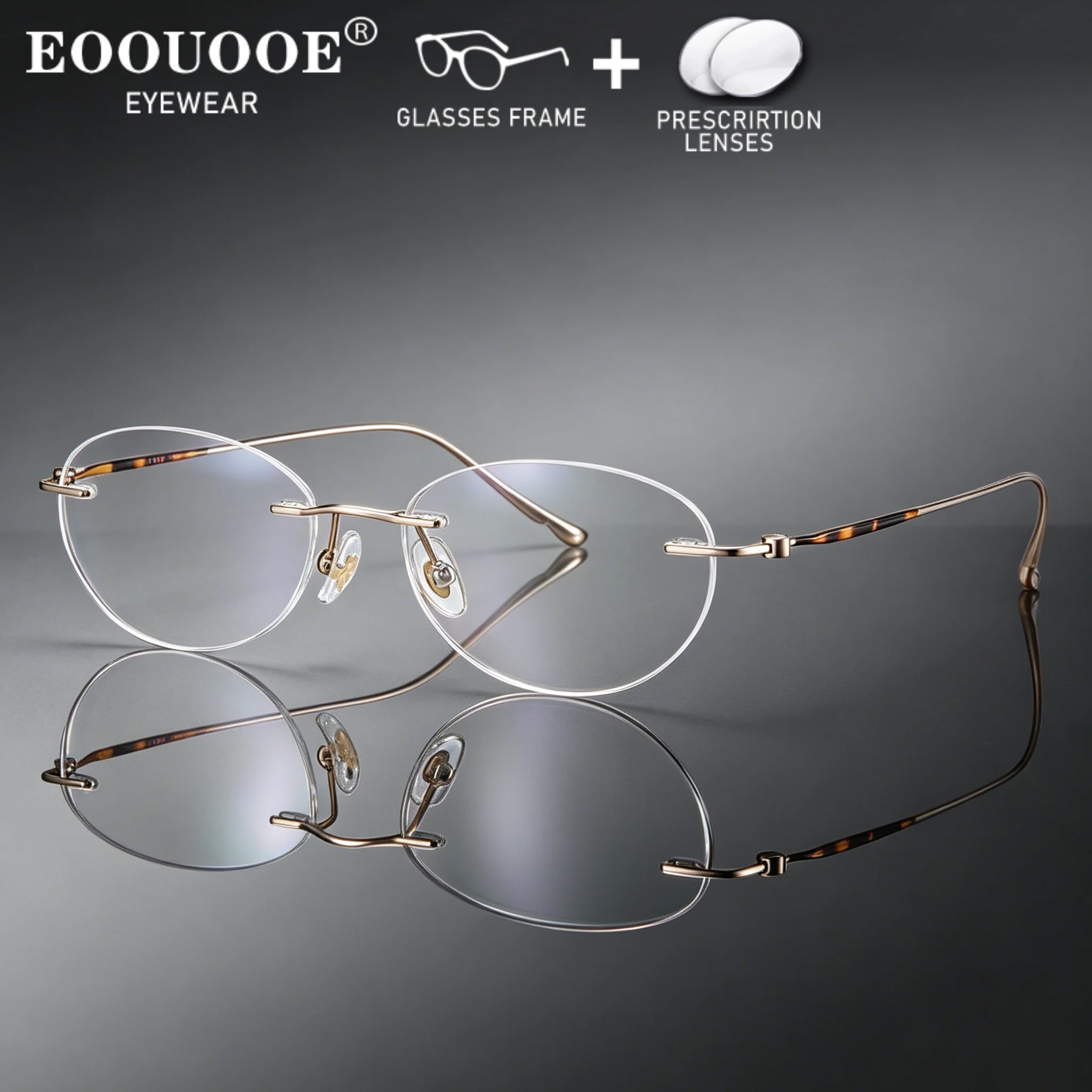 Women Rimless Glasses MR-8 Ultra Tough Lenses Myopia Progressive Customiz Clear Scratch-Resistant UV Anti Blue Light
Women Rimless Glasses MR-8 Ultra Tough Lenses Myopia Progressive Customiz Clear Scratch-Resistant UV Anti Blue Light