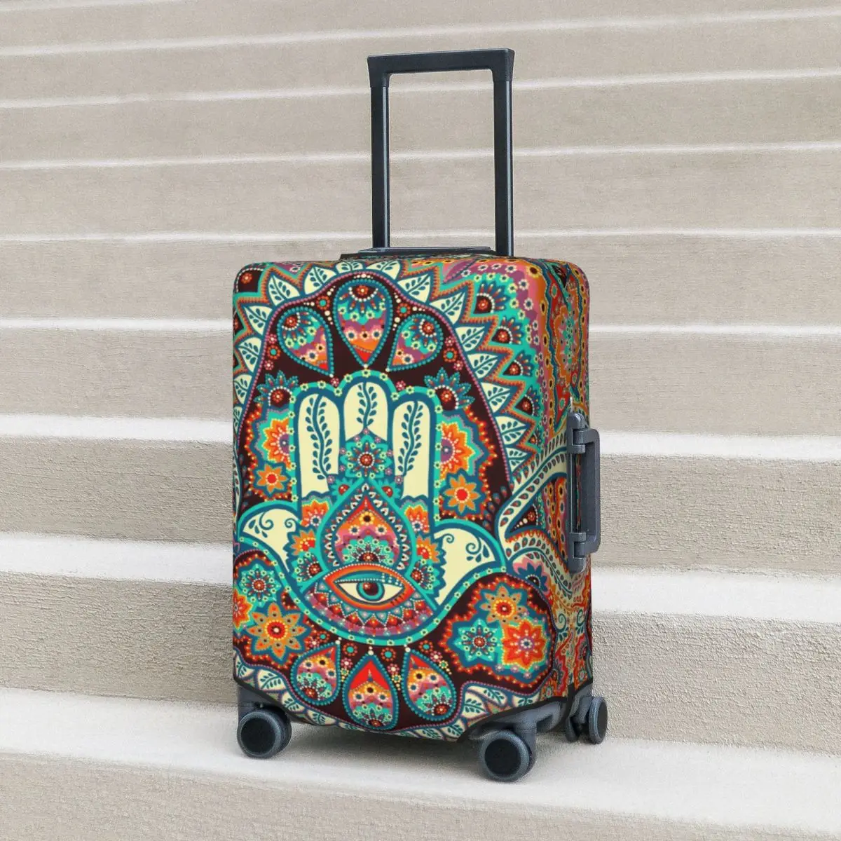 Hamsa Hand Mandala Suitcase Cover Evil Eye Useful Travel Protector Luggage Accesories Vacation
Hamsa Hand Mandala Suitcase Cover Evil Eye Useful Travel Protector Luggage Accesories Vacation
