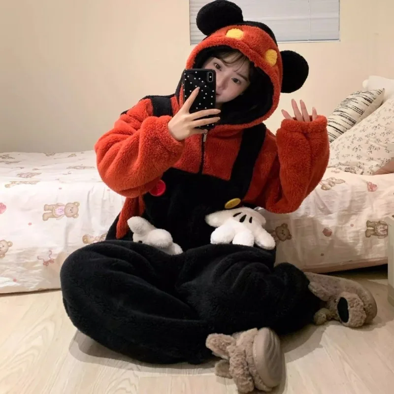 Personalized Cartoon Cute Mickey Mouse Hooded Coral Velvet One-piece Pajamas Plus Velvet Thickened Home Clothes Warm Clothes
Personalized Cartoon Cute Mickey Mouse Hooded Coral Velvet One-piece Pajamas Plus Velvet Thickened Home Clothes Warm Clothes