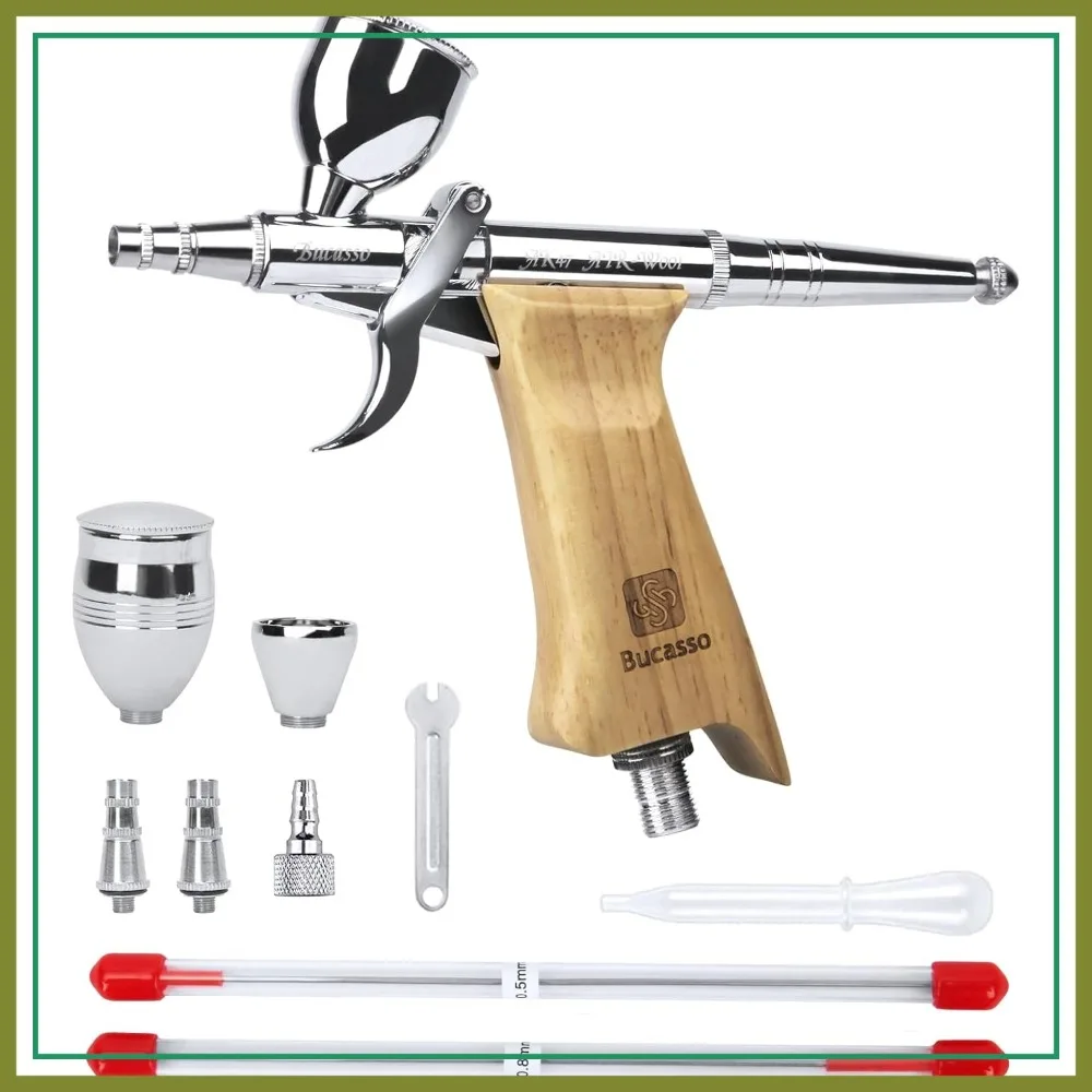 Double Action Airbrush Kit with 0.3mm/0.5mm/0.8mm Nozzles, Replaceable Cup for Painting Nails, Cake, Tattoo
Double Action Airbrush Kit with 0.3mm/0.5mm/0.8mm Nozzles, Replaceable Cup for Painting Nails, Cake, Tattoo