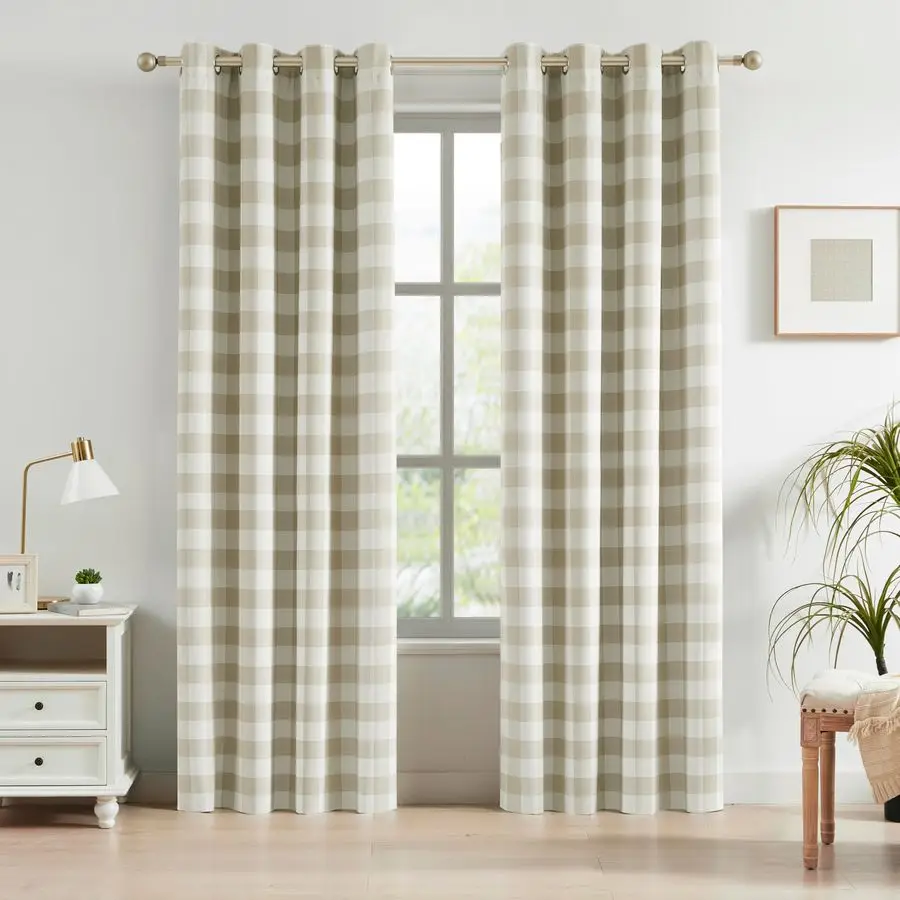 Check 90 Blackout Curtains for Bedroom Living Room Plaid Gingham Checkered Farmhouse Drapes with Grommet Top, Energy Eff
Check 90 Blackout Curtains for Bedroom Living Room Plaid Gingham Checkered Farmhouse Drapes with Grommet Top, Energy Eff