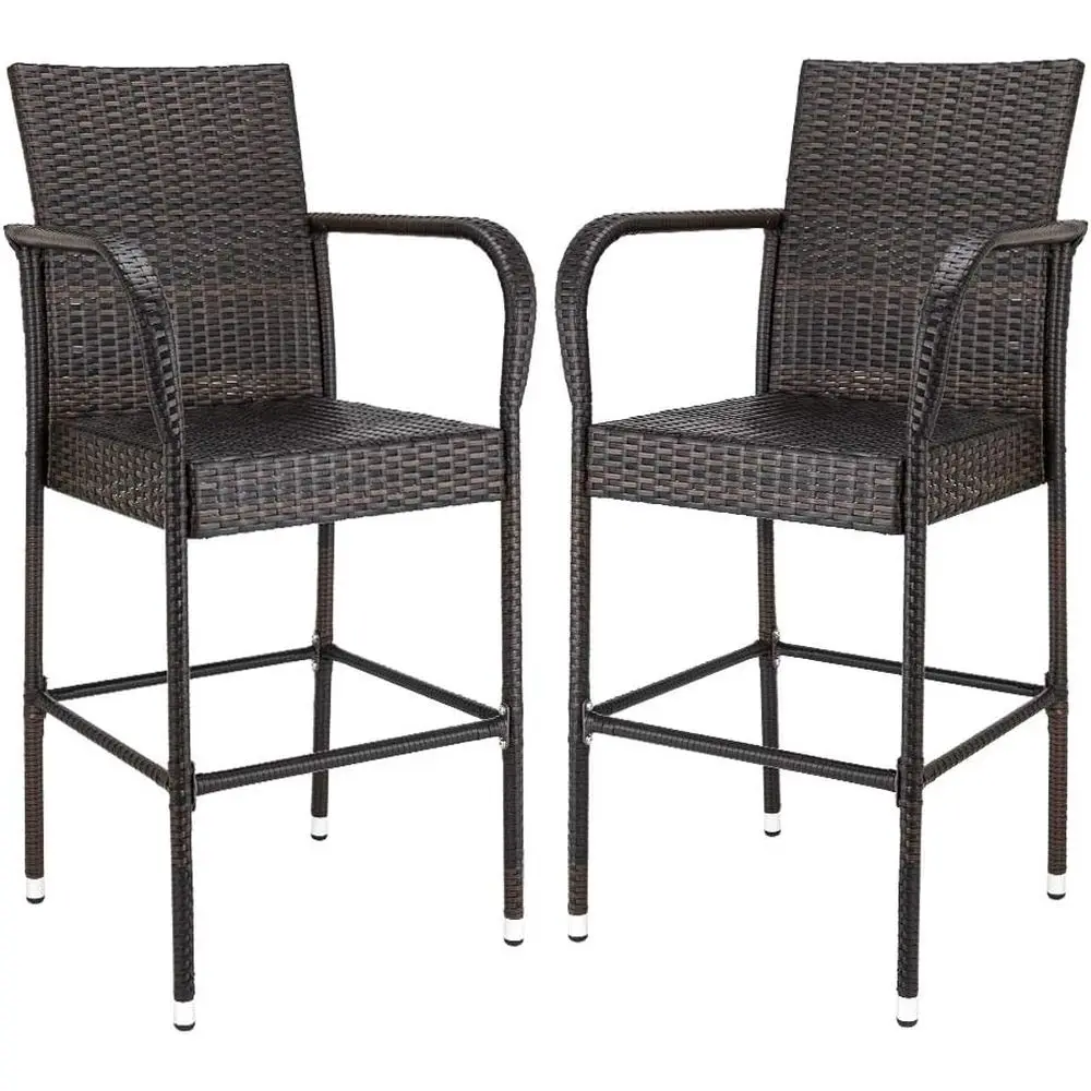 Outdoor Wicker Bar Stools Set of 2, Patio Furniture for Bar Height Chairs, Ideal for Garden, Pool, Lawn, and Backyard
Outdoor Wicker Bar Stools Set of 2, Patio Furniture for Bar Height Chairs, Ideal for Garden, Pool, Lawn, and Backyard