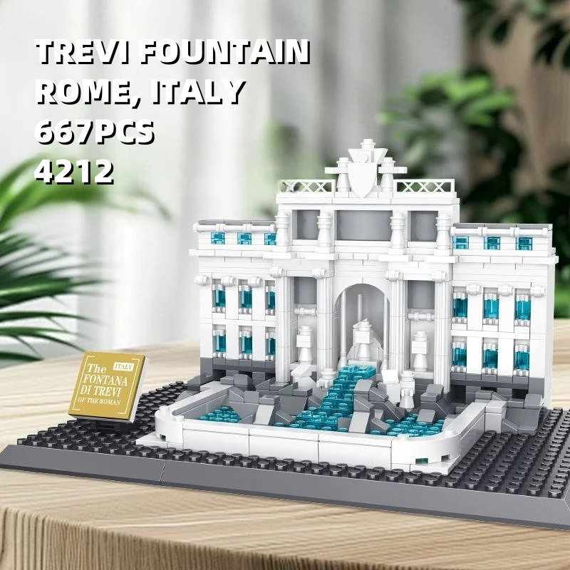 667PCS Trevi Fountain Of Roman Fontana Di Trevi Building Blocks World Architecture Bricks Small Particle Assembly Bricks Model
667PCS Trevi Fountain Of Roman Fontana Di Trevi Building Blocks World Architecture Bricks Small Particle Assembly Bricks Model