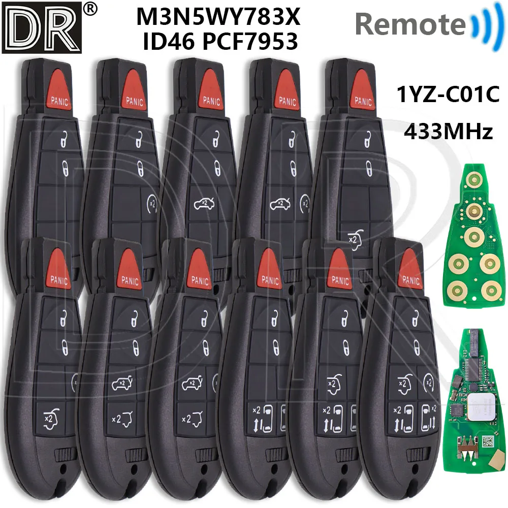 Great Keyless Go 1YZ-C01C M3N5WY783X ID46 PCF7953 433MHz Car Remote Key For Jeep Grand Cherokee Chrysler Town&Country Dodge RAM
Great Keyless Go 1YZ-C01C M3N5WY783X ID46 PCF7953 433MHz Car Remote Key For Jeep Grand Cherokee Chrysler Town&Country Dodge RAM