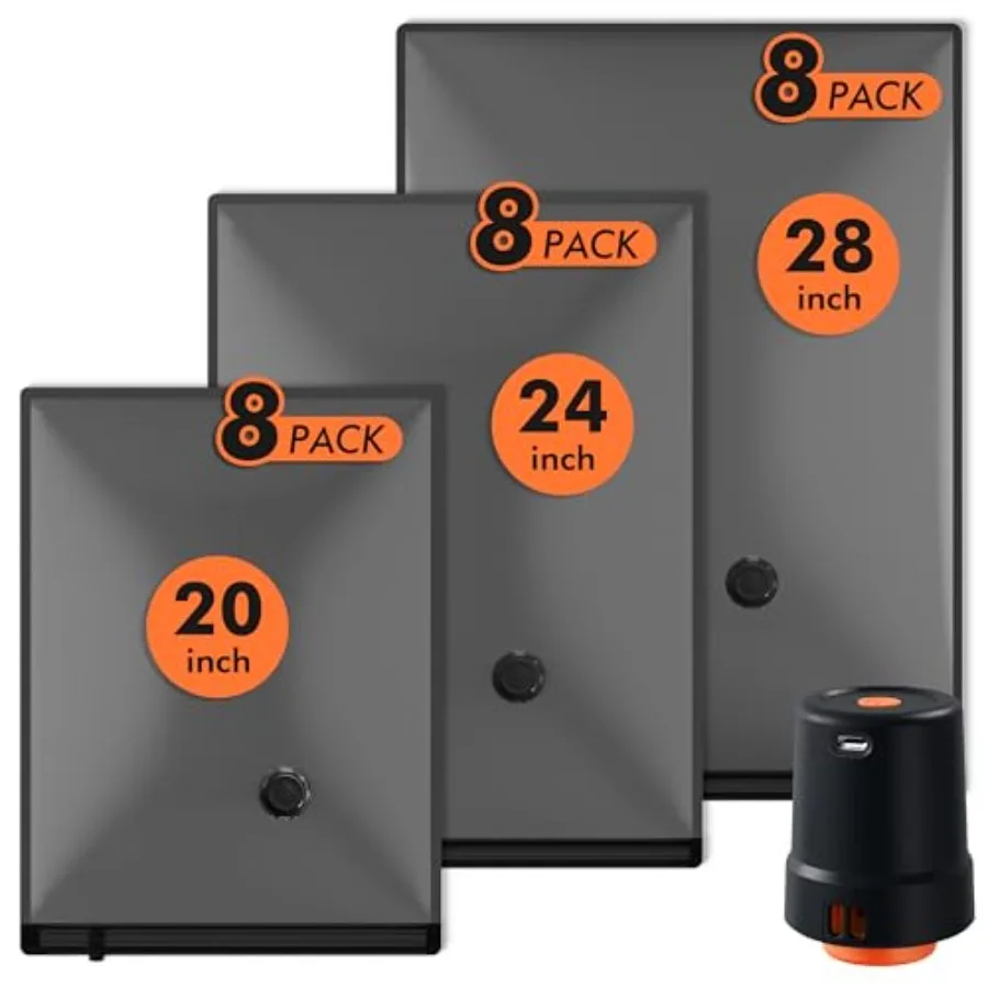 Vacuum Seal Bags for Clothing Travel and Home Storage, Travel Vacuum Bags with Pump, Space Saver for Blankets, Comforters, Pill
Vacuum Seal Bags for Clothing Travel and Home Storage, Travel Vacuum Bags with Pump, Space Saver for Blankets, Comforters, Pill