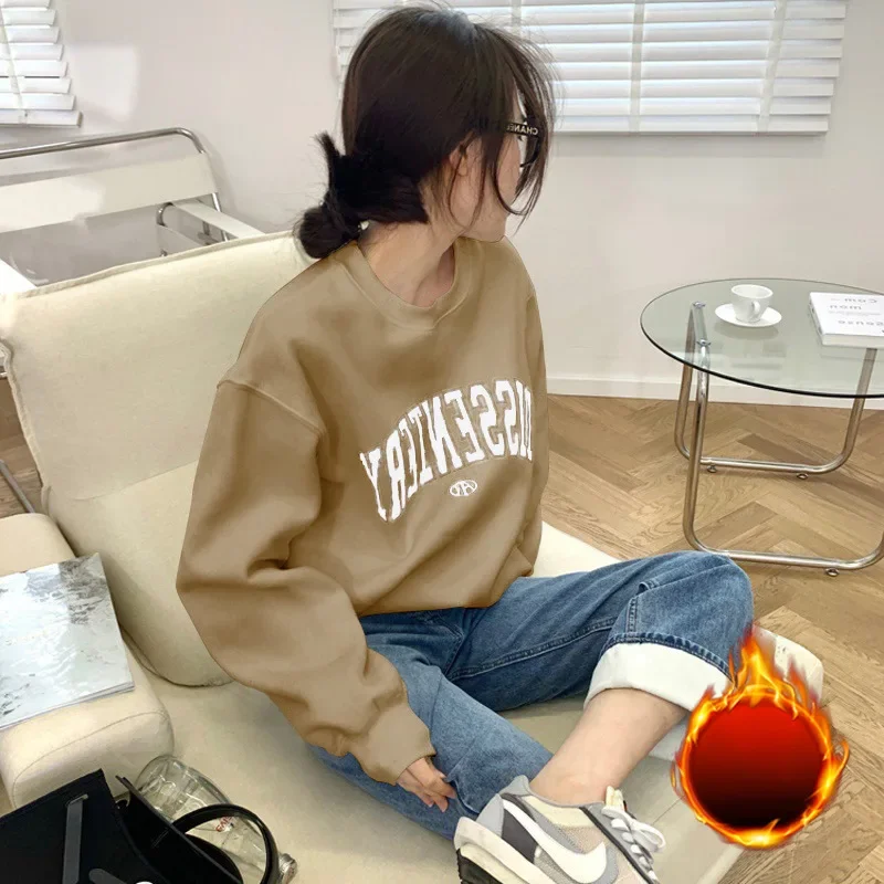 Куртка для пар, утепленная футболка, женский сгусток, толстовка с круглым вырезом на флисовой подкладке, женский зимний повседневный свободный топ в корейском стиле
Куртка для пар, утепленная футболка, женский сгусток, толстовка с круглым вырезом на флисовой подкладке, женский зимний повседневный свободный топ в корейском стиле