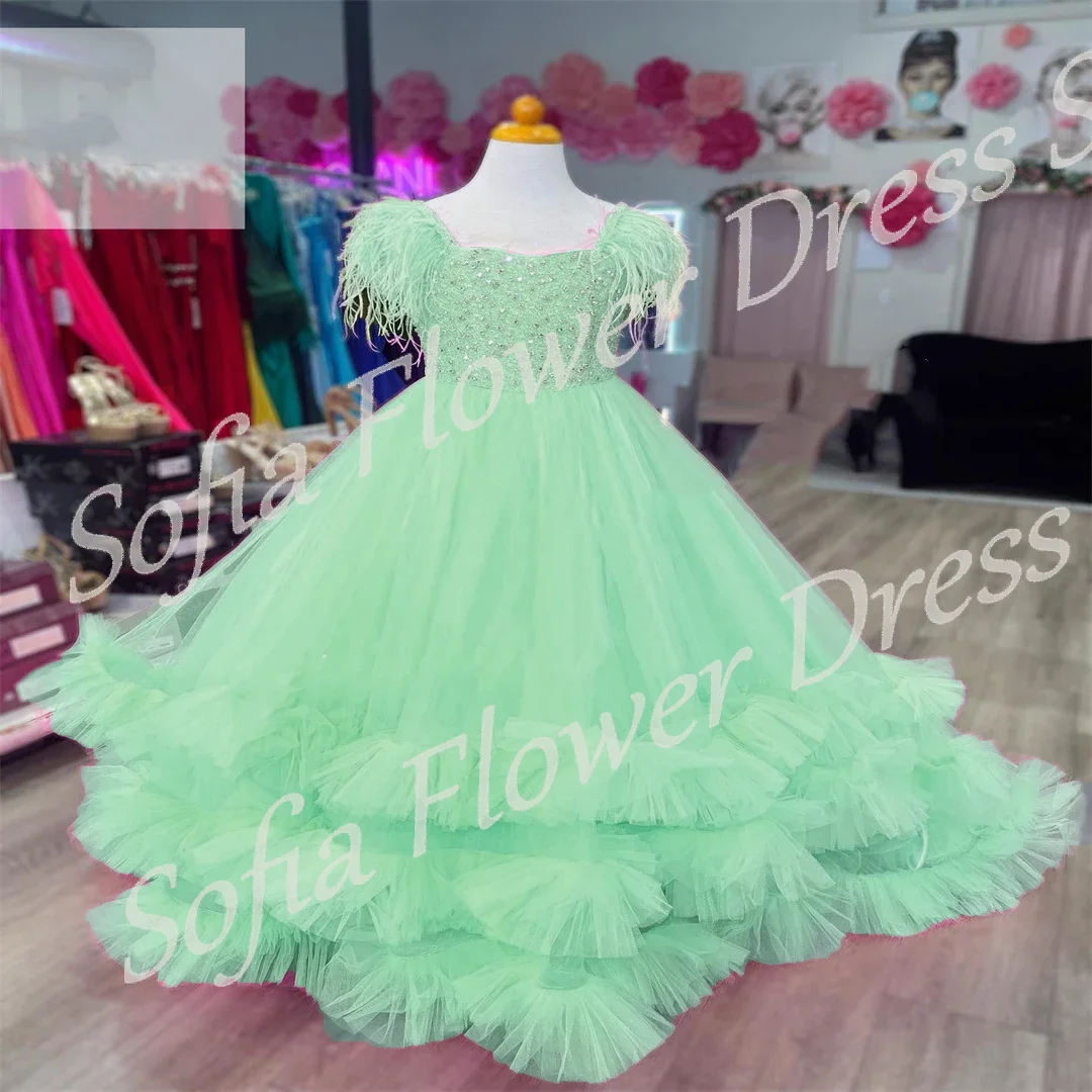 Blue Fairy Flower Girl Dress for Wedding Puffy Feather Beads Elegant Kids Pageant Birthday Party First Communion Gown Customized
Blue Fairy Flower Girl Dress for Wedding Puffy Feather Beads Elegant Kids Pageant Birthday Party First Communion Gown Customized