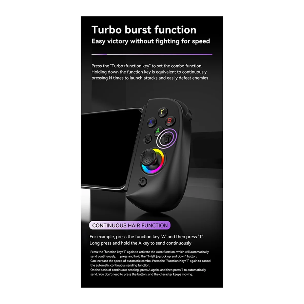 POP-lD8 Telescopic Game Controller RGB Light Mobile Game Controller with 6-Axis Vibration for Android IOS PS3 PS4 Switch
POP-lD8 Telescopic Game Controller RGB Light Mobile Game Controller with 6-Axis Vibration for Android IOS PS3 PS4 Switch
