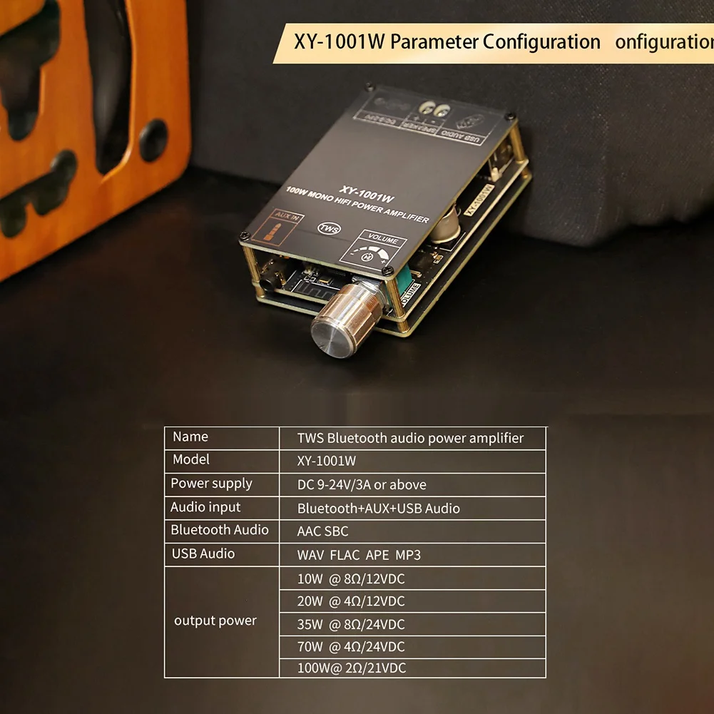 A41T XY-1001W Bluetootooth Amplifier Board 100W Mono High Power Audio Module TPA3116 Sound Power Amplifier Module
A41T XY-1001W Bluetootooth Amplifier Board 100W Mono High Power Audio Module TPA3116 Sound Power Amplifier Module