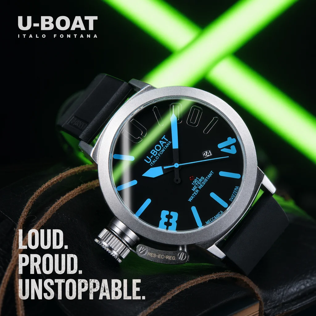 U-Boat Men's Inspired Quartz Watch Large Dial Orange Hands Luminous Waterproof Stainless Steel Case Rubber Strap Wristwatch
U-Boat Men's Inspired Quartz Watch Large Dial Orange Hands Luminous Waterproof Stainless Steel Case Rubber Strap Wristwatch