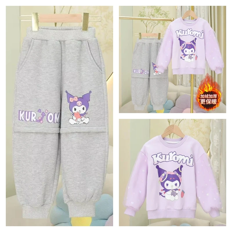 Hot Sanrio Girl Thickening Sweatsuit Pants Set Kuromi Kawaii Anime Fashion Winter Student T-Shirt 2-Piece Set Children Clothing
Hot Sanrio Girl Thickening Sweatsuit Pants Set Kuromi Kawaii Anime Fashion Winter Student T-Shirt 2-Piece Set Children Clothing