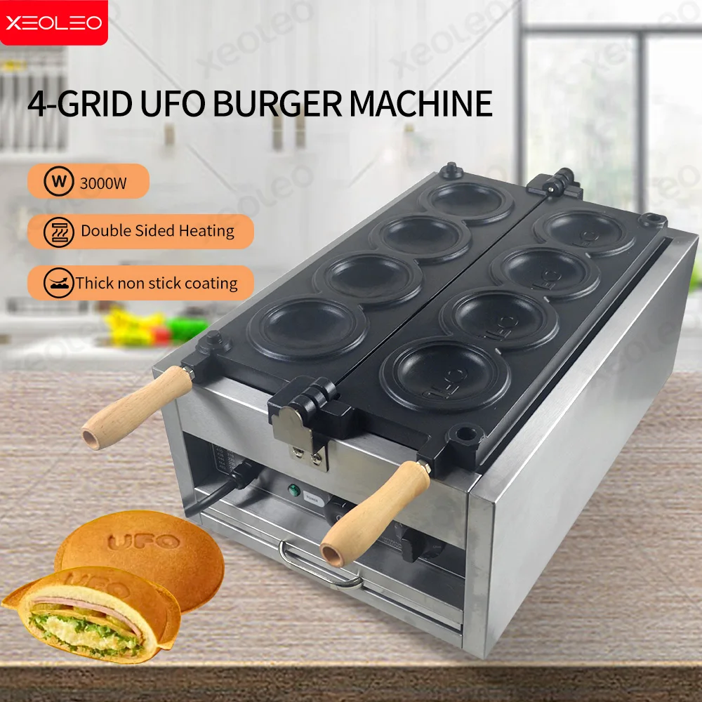 XEOLEO Electric 4PCS UFO Burger Maker Machine 3000W Hamburg Gelato Panini Press Machine UFO Shape Ice Cream Waffle Maker
XEOLEO Electric 4PCS UFO Burger Maker Machine 3000W Hamburg Gelato Panini Press Machine UFO Shape Ice Cream Waffle Maker