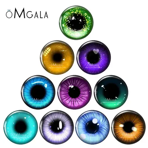 10 Uds. 5 pares de ojos de dragón ostentosos, juguetes tipo ojo de gato, 12mm, 14mm, 16mm, 20mm, 25mm, 30mm, cabujones de cristal hechos a mano para fotos, accesorios para hacer bricolaje