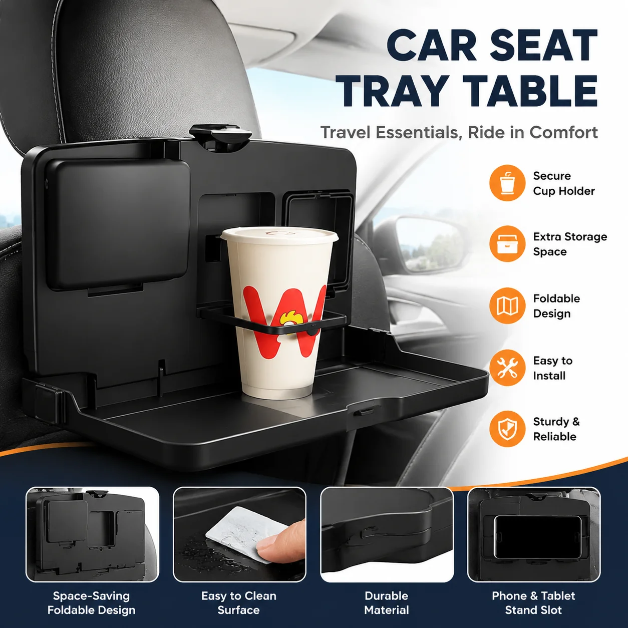 Car Folding Food Cup Tray Dining Table Drink Holder Auto Accessories Backseat Cup Holder Car Interior Storage Shelf
Car Folding Food Cup Tray Dining Table Drink Holder Auto Accessories Backseat Cup Holder Car Interior Storage Shelf