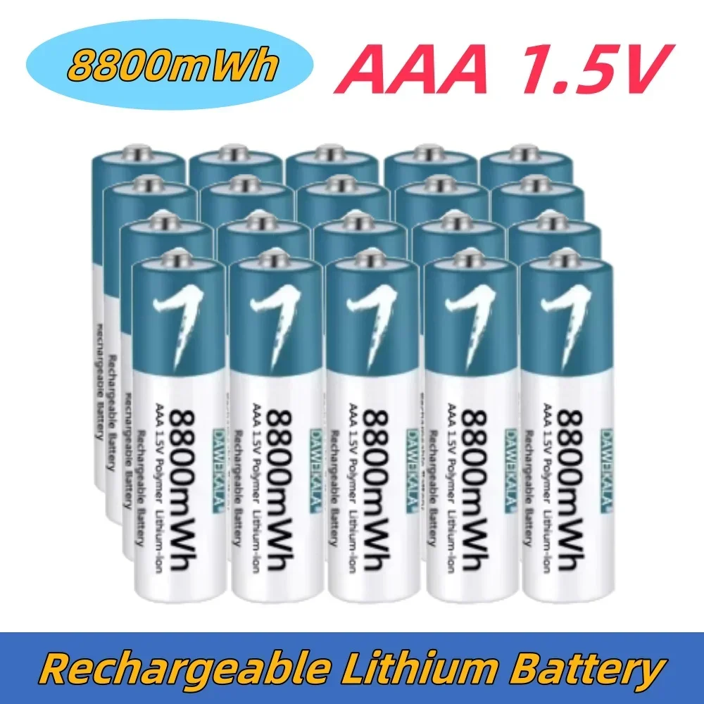 New8800mWh 1.5V AAA Battery Rechargeable Lithium-ion Battery AAA Battery for remote control mouse small fan Electric toy 1-20PCS
New8800mWh 1.5V AAA Battery Rechargeable Lithium-ion Battery AAA Battery for remote control mouse small fan Electric toy 1-20PCS