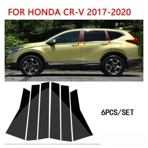For Honda CRV 2002-2006 models, 2021 modified window trim strip, 6 pieces, glossy black center pillar decal
For Honda CRV 2002-2006 models, 2021 modified window trim strip, 6 pieces, glossy black center pillar decal