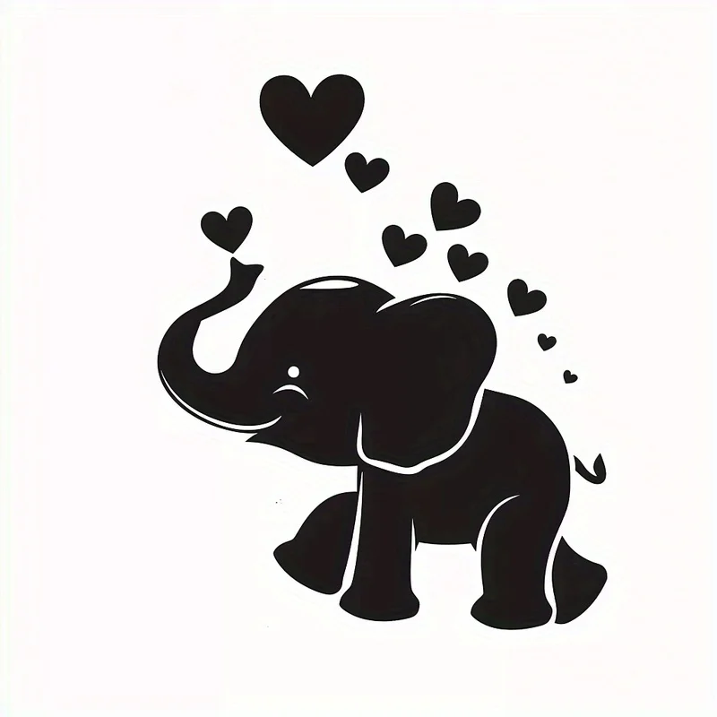 Car Decals: Cute Elephant Motif with Love Hearts - Ideal for Hiding Scratches And Decorating Windows
Car Decals: Cute Elephant Motif with Love Hearts - Ideal for Hiding Scratches And Decorating Windows