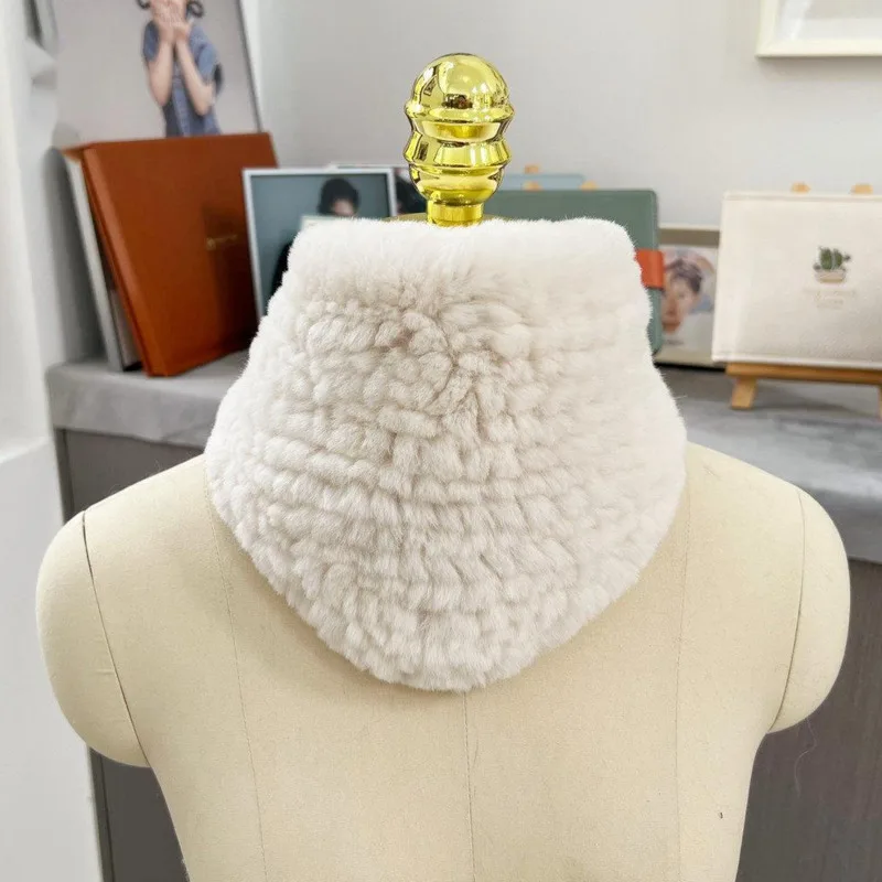Rabbit Fur Scarf Double-Sided Knitted Rabbit Fur Neck Warmer for Women Autumn Winter Warm Neck Gaiter Triangle Neck Warmer
Rabbit Fur Scarf Double-Sided Knitted Rabbit Fur Neck Warmer for Women Autumn Winter Warm Neck Gaiter Triangle Neck Warmer