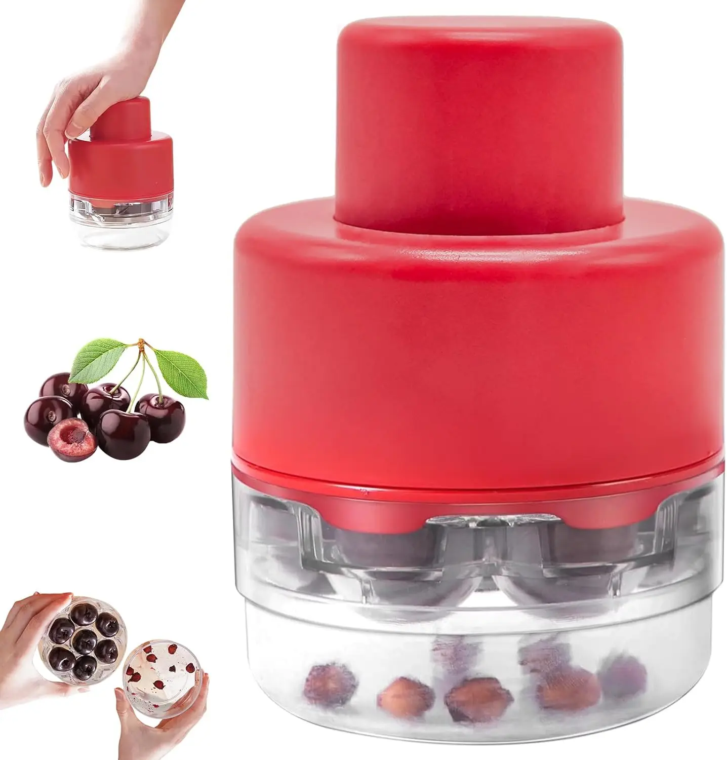 7-in-1 Cherry Pitter, Push Type Cherry Corer for Cherry Jam, Red
7-in-1 Cherry Pitter, Push Type Cherry Corer for Cherry Jam, Red