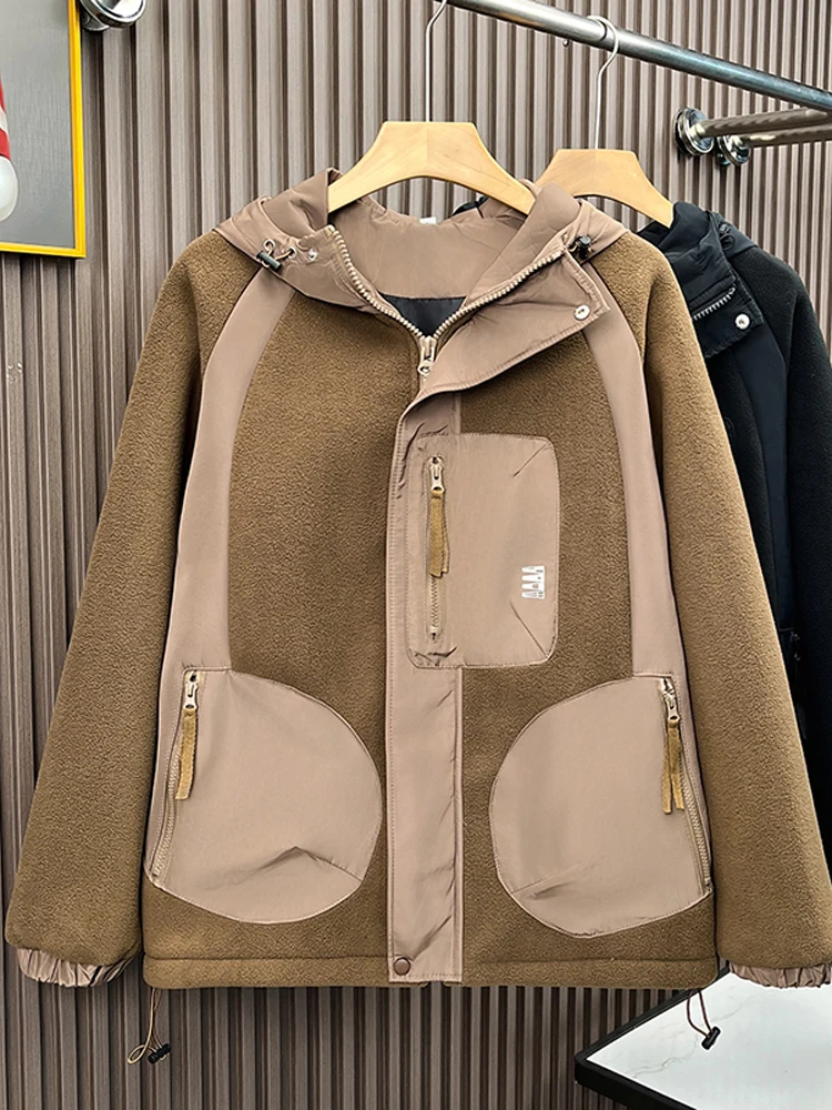 Autumn Winter Men's Thiened Cotton Jaet Loose Multi-ket Hooded Patchwork Outerwear Casual Sle Windproof Zipper Closure
Autumn Winter Men's Thiened Cotton Jaet Loose Multi-ket Hooded Patchwork Outerwear Casual Sle Windproof Zipper Closure