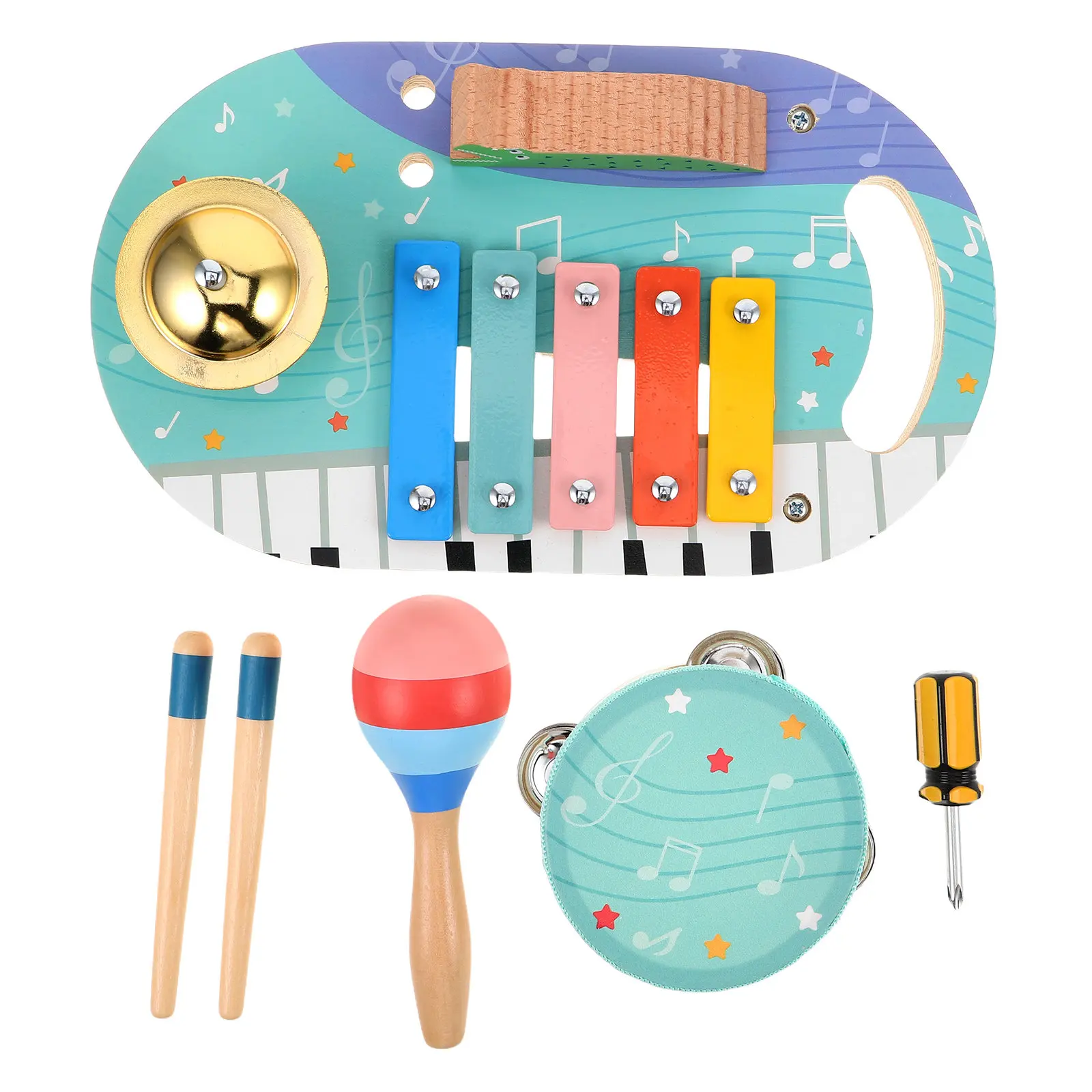 1Set Orff Preschool Musical Instruments Wooden Xylophone Maracas Tambourine Educational Percussion Drum Set
1Set Orff Preschool Musical Instruments Wooden Xylophone Maracas Tambourine Educational Percussion Drum Set