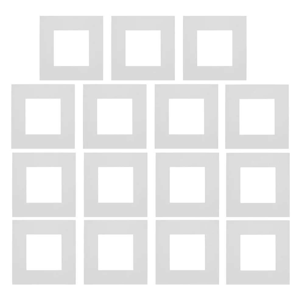 15Pcs Picture Mat Boards for Frames Photos Artworks Universal Fit Square Cutout Professional Display Elegant Design
15Pcs Picture Mat Boards for Frames Photos Artworks Universal Fit Square Cutout Professional Display Elegant Design