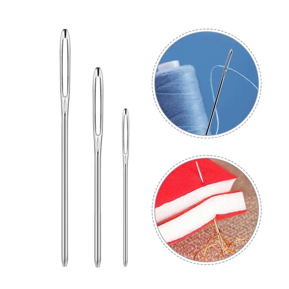 9Pcs Sewing Needles Embroidery Kit Durable Anti-Rust Large Eye Tip Thick Shaft 5 3cm 6cm 7cm Each 3Pcs For Cross Stitch
9Pcs Sewing Needles Embroidery Kit Durable Anti-Rust Large Eye Tip Thick Shaft 5 3cm 6cm 7cm Each 3Pcs For Cross Stitch