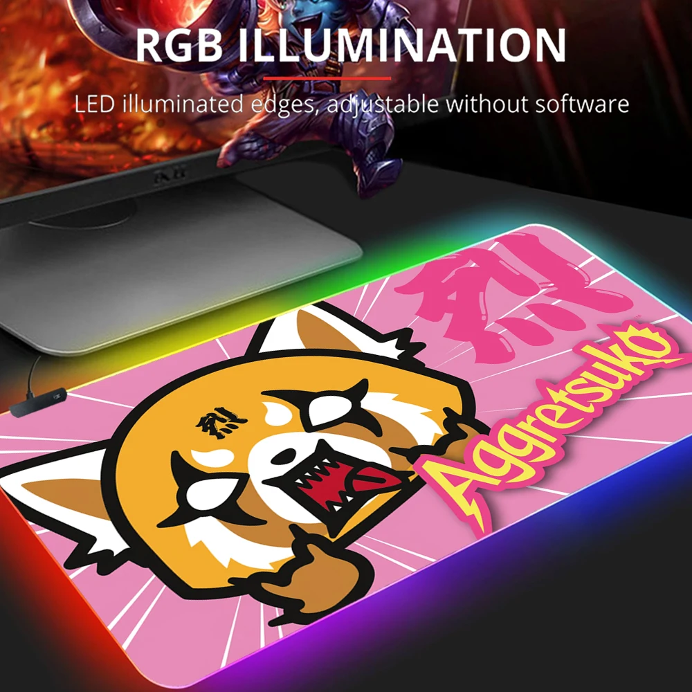 Rgb Cute Mouse Pad Gaming Aggretsuko Pc Accessories Backlight Desk Protector Mousepad Anime Gamer Keyboard Backlit Mat
Rgb Cute Mouse Pad Gaming Aggretsuko Pc Accessories Backlight Desk Protector Mousepad Anime Gamer Keyboard Backlit Mat