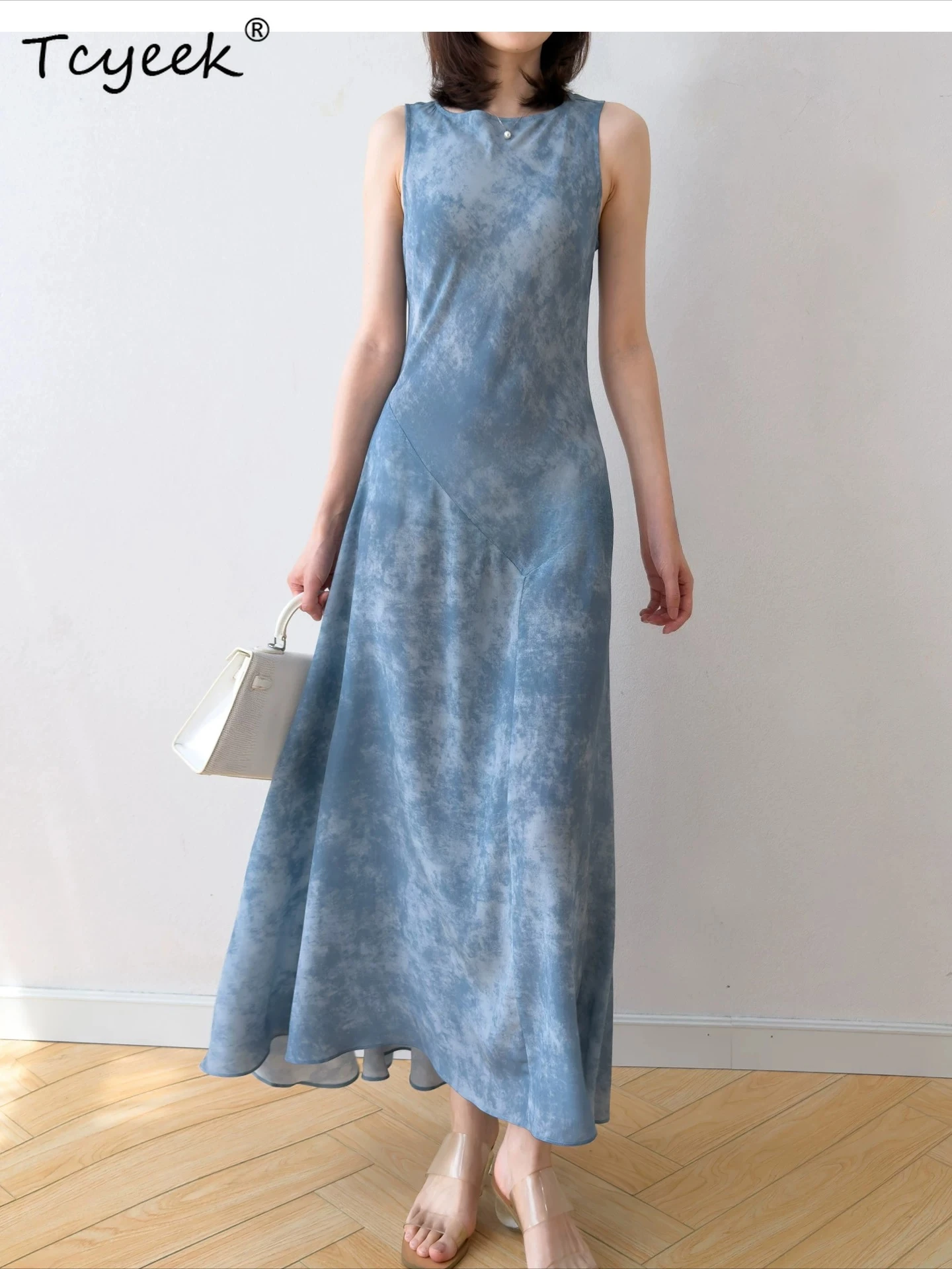 Tcyeek 100% Natural Mulberry Silk Maxi Dress Woman Summer Clothes Elegant Dresses for Women Beach Slim Fit Vestido Feminino
Tcyeek 100% Natural Mulberry Silk Maxi Dress Woman Summer Clothes Elegant Dresses for Women Beach Slim Fit Vestido Feminino