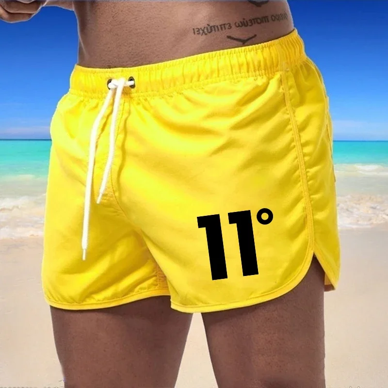 Men's Quick Dry Beach Shorts with 11° Logo, Elastic Waist Drawstring Lightweight Swim Trunks for Summer Running Casual Wear
Men's Quick Dry Beach Shorts with 11° Logo, Elastic Waist Drawstring Lightweight Swim Trunks for Summer Running Casual Wear
