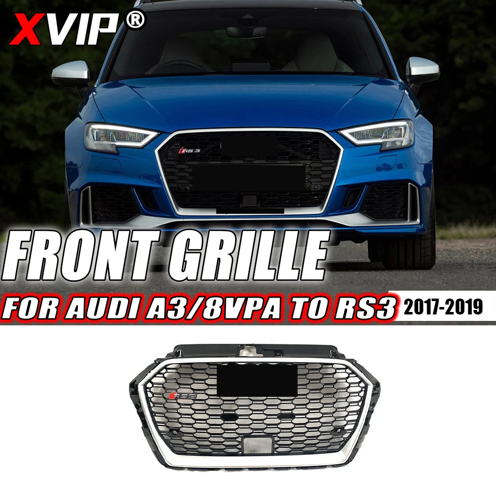 XVIP RS3, хромированная решетка в виде сот для Audi A3 RS3 8VPA 2017-2019, Серебряная рама, высокое качество, АБС, передний бампер, решетка с ACC
XVIP RS3, хромированная решетка в виде сот для Audi A3 RS3 8VPA 2017-2019, Серебряная рама, высокое качество, АБС, передний бампер, решетка с ACC
