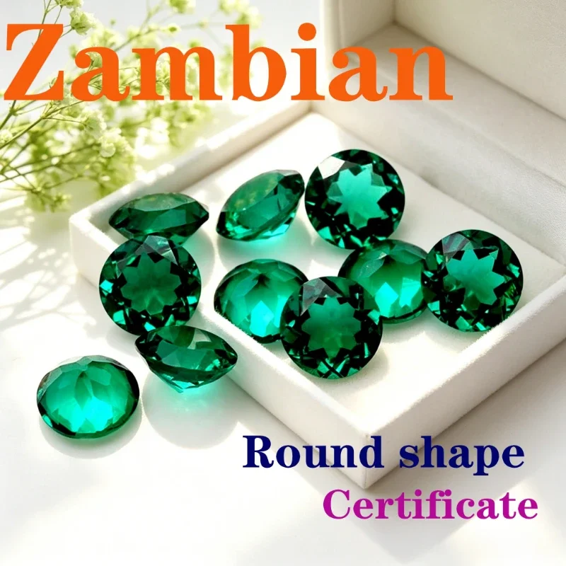 Artificial Gemstone Zambian Emerald Round Shape Certtificate
Artificial Gemstone Zambian Emerald Round Shape Certtificate