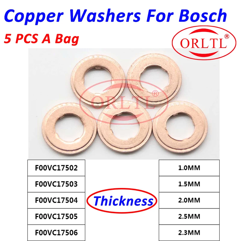 5PCS Heat Shield F00VC17502 F00VC17503 F00VC17504 F00VC17505 F00VC17506 Copper Washers For Bosch Common Rail Injectors
5PCS Heat Shield F00VC17502 F00VC17503 F00VC17504 F00VC17505 F00VC17506 Copper Washers For Bosch Common Rail Injectors